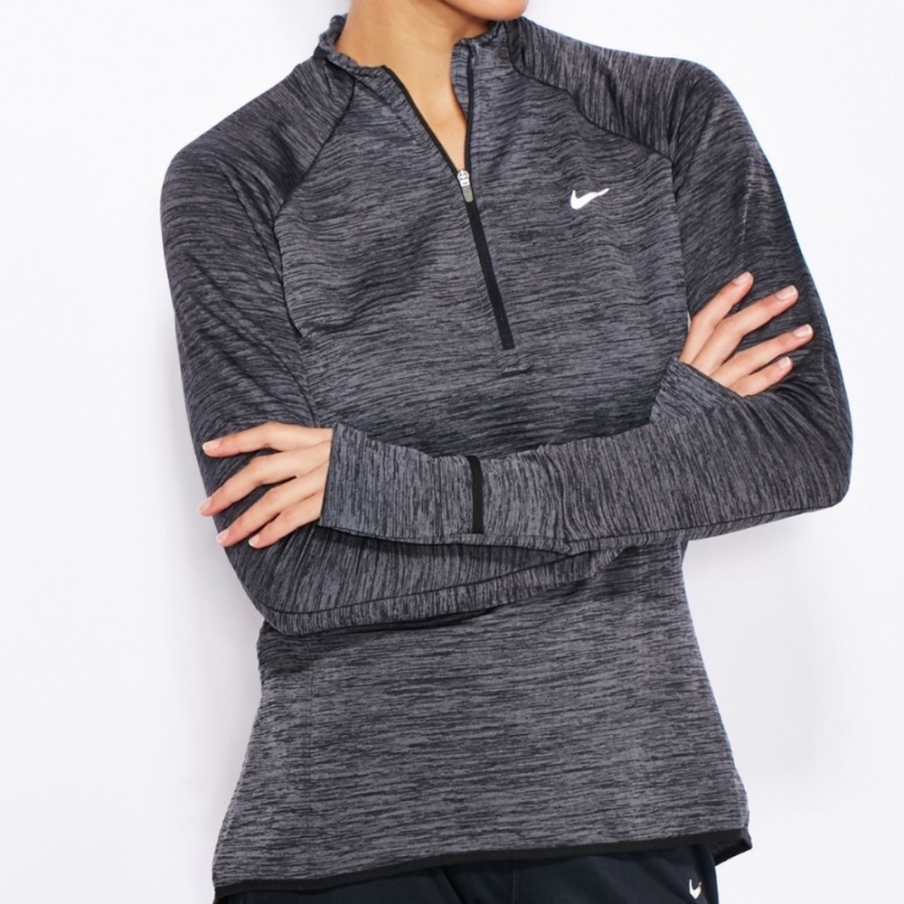 Nike Women's Element sphere dri-fit half zip pullover Gray/Black, Medium, EUC
